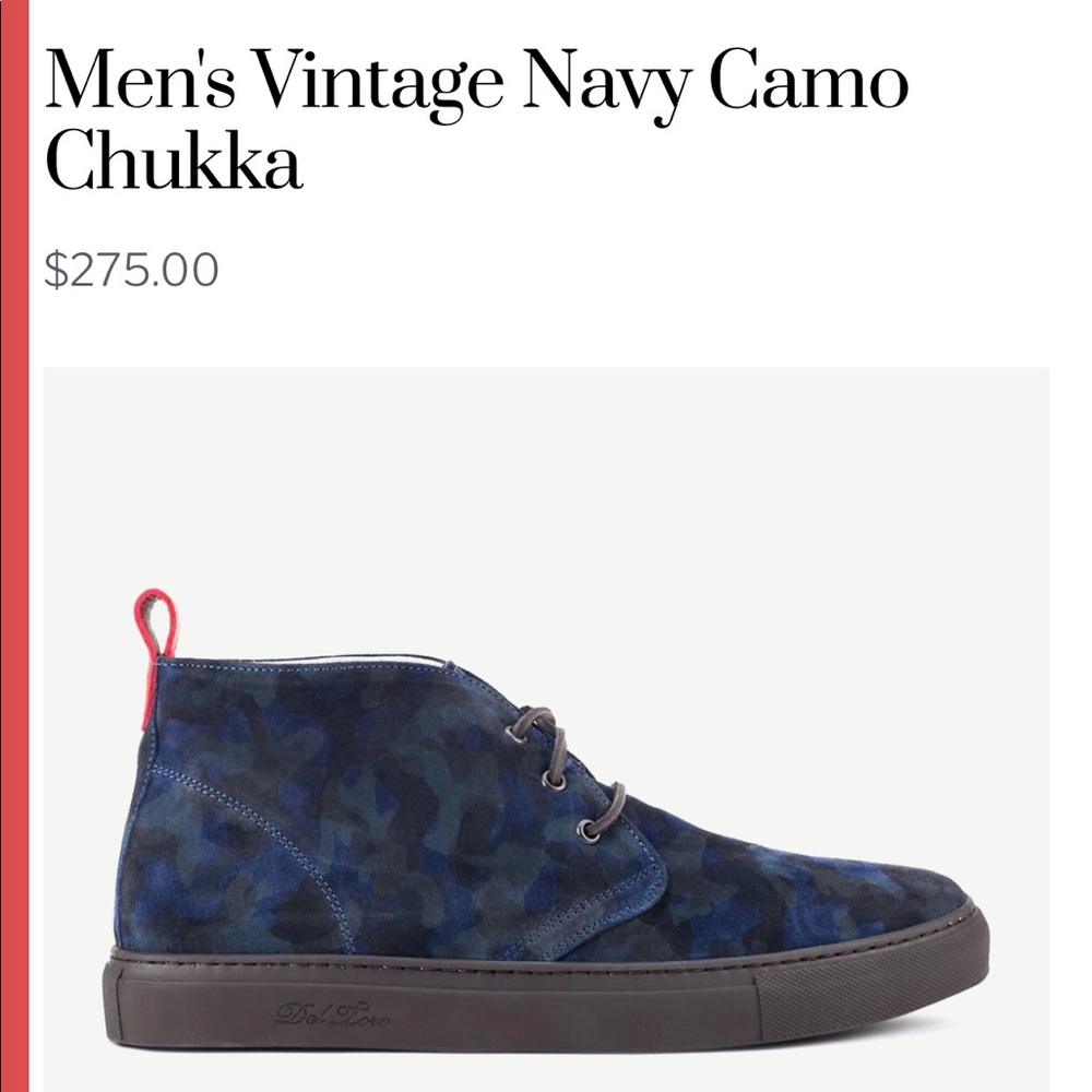 Del toro mens chukka shoe in a size 7 .